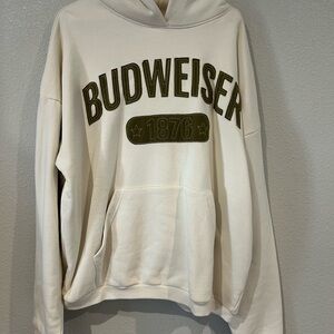 PacSun Cream and Olive Budweiser Hoodie